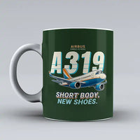 Thumbnail for Airbus A319neo - Cartoon - Mug - Dark Green