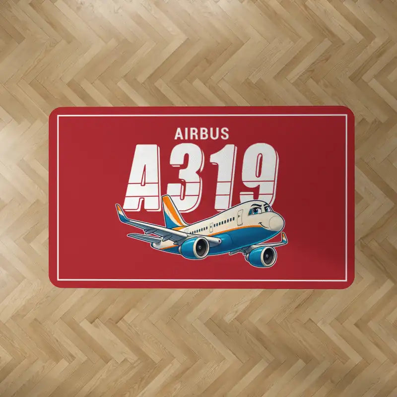 Airbus A319neo - Cartoon - Rectangle Carpet - Red