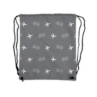 Thumbnail for Airbus A319neo - Drawstring Bag - 3D Pattern - Gray