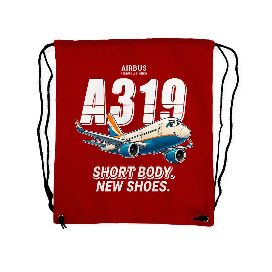 Airbus A319neo - Drawstring Bag - Cartoon - Red