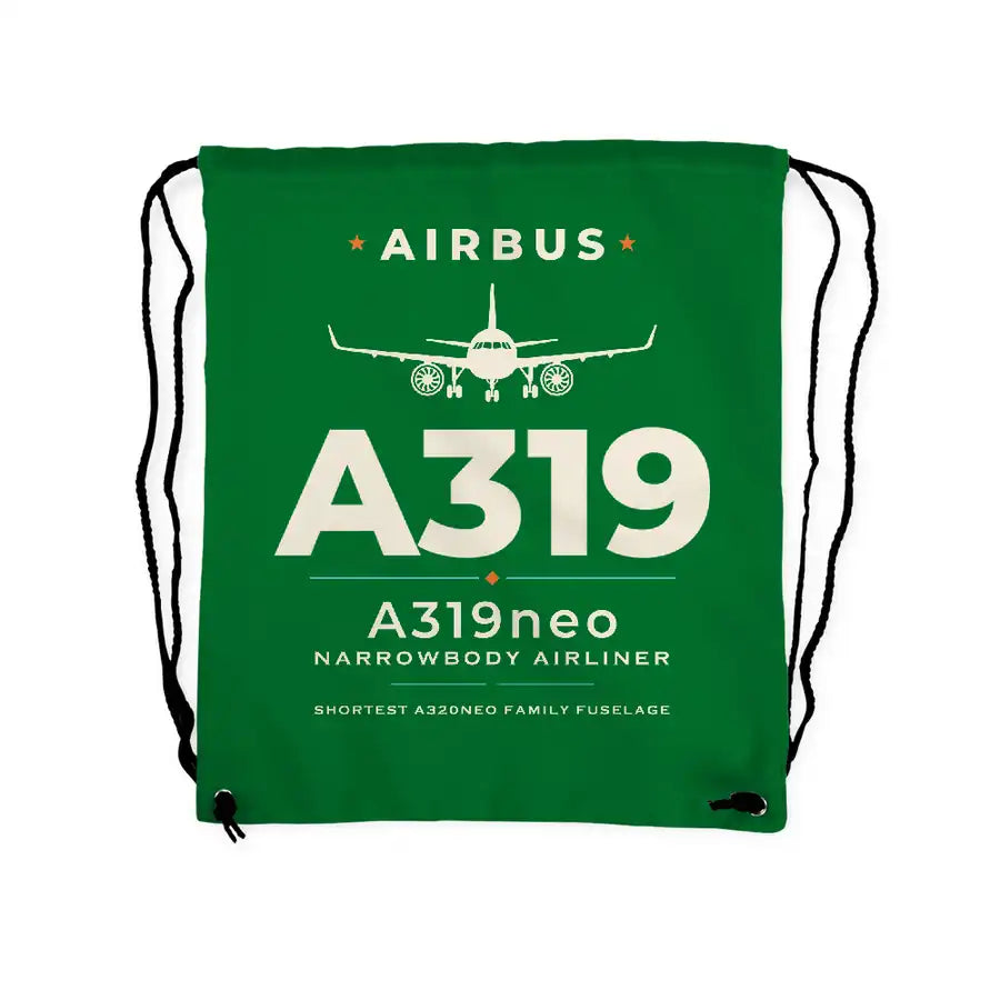 Airbus A319neo - Drawstring Bag - Heritage - Green
