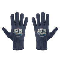 Thumbnail for Airbus A319neo - Gloves - Full - Cartoon + Name - Navy Blue