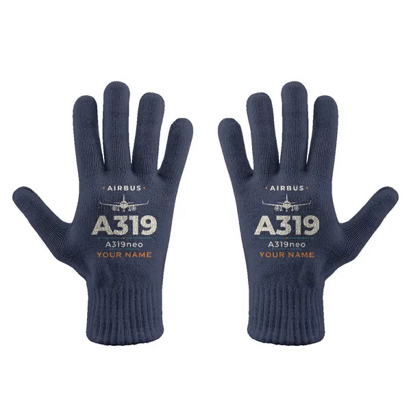 Airbus A319neo - Gloves - Full - Heritage + Name - Navy Blue