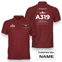 Thumbnail for Airbus A319neo - Heritage - Double-Side Polo - Red + Name