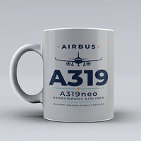 Thumbnail for Airbus A319neo - Heritage - Mug - Light Gray