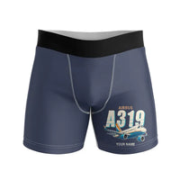 Thumbnail for Airbus A319neo - Men Boxers - Cartoon + Name - Navy Blue