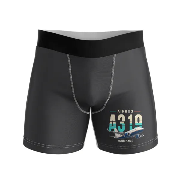 Airbus A319neo - Men Boxers - Original + Name - Black