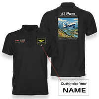 Thumbnail for Airbus A319neo - Poster - Double-Side Polo - Black + Name