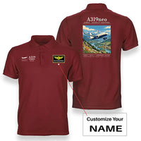 Thumbnail for Airbus A319neo - Poster - Double-Side Polo - Red + Name