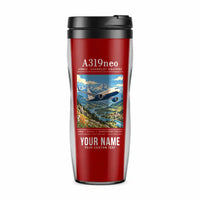Thumbnail for Airbus A319neo - Poster + Name - Plastic (No Holder) - Red
