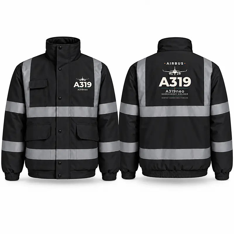 Airbus A319neo Reflective Winter Jackets - Heritage - Black