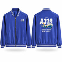 Thumbnail for Airbus A319neo Stylish Jackets - Baseball Collar - Cartoon - Royal Blue