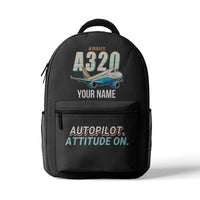 Thumbnail for Airbus A320 - 3D Backpack - Cartoon + Name - Gray