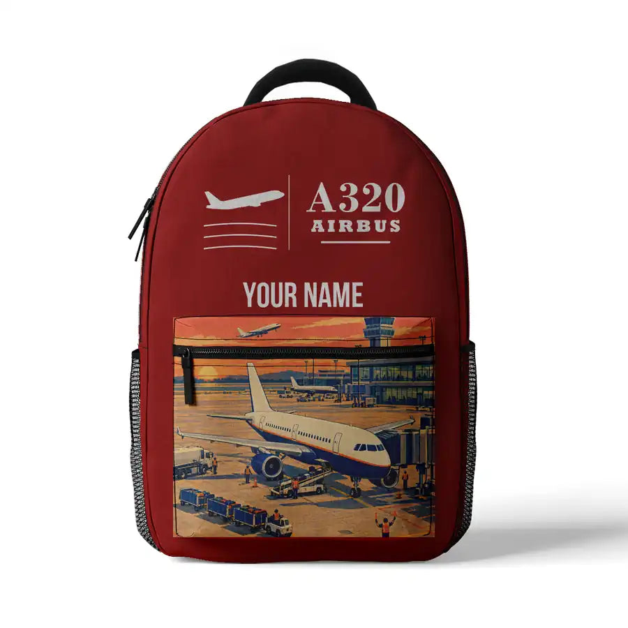Airbus A320 - 3D Backpack - Red + Name