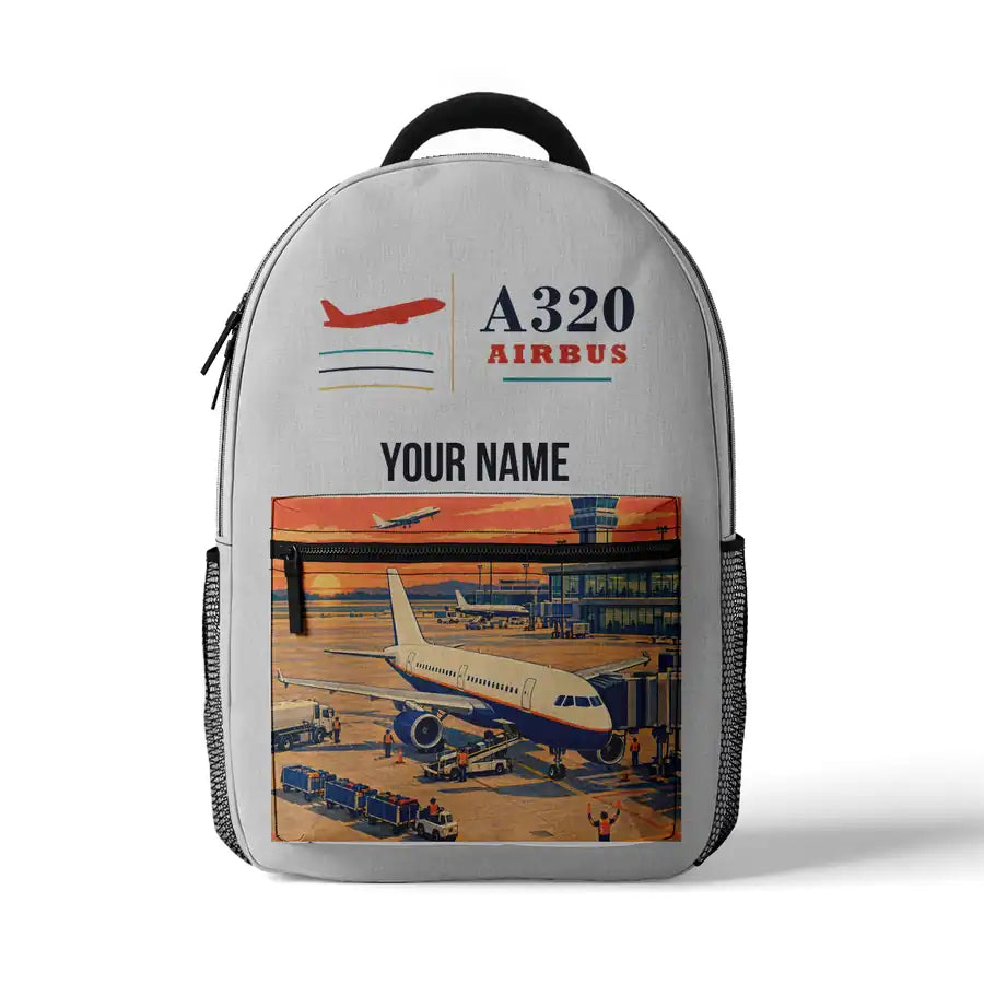 Airbus A320 - 3D Backpack - White + Name
