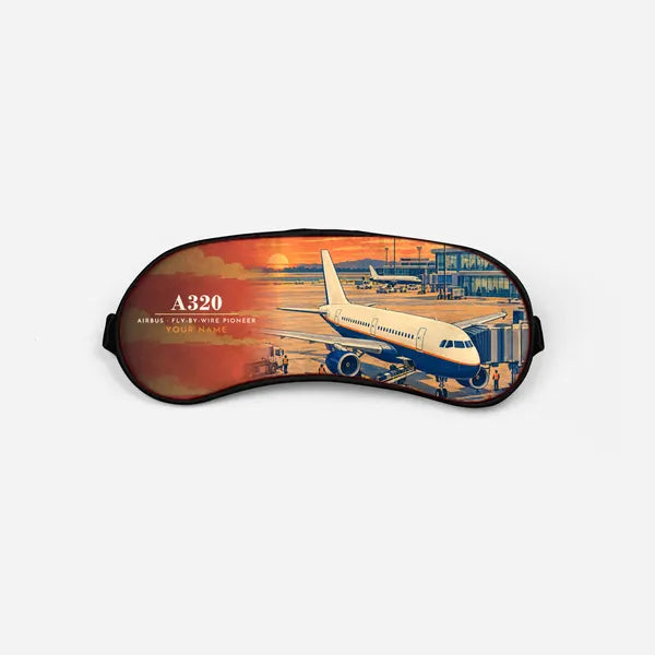 Airbus A320 - 3D + Name - Sleep Mask - Full Print