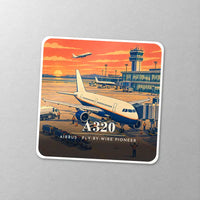 Thumbnail for Airbus A320 - 3D - Square Sticker - Close-up