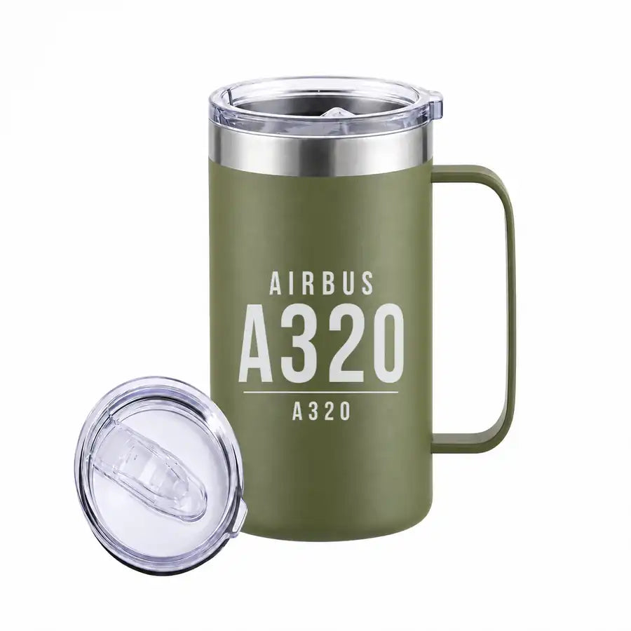 Airbus A320 - Beverage Mug - Tag - Army Green