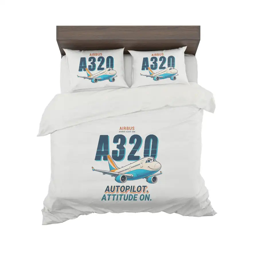Airbus A320 - Cartoon - Bedding Set - White