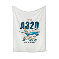 Thumbnail for Airbus A320 - Cartoon + Name - Blanket - White