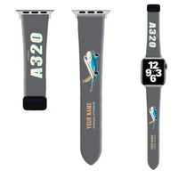 Thumbnail for Airbus A320 Apple Watch Bands - Gray (Magnetic Band) - Cartoon + Name