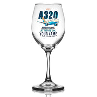 Thumbnail for Airbus A320 - Cartoon + Name - Wine Glass
