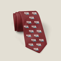 Thumbnail for Airbus A320 - Cartoon Pattern - Tie - Dark Red