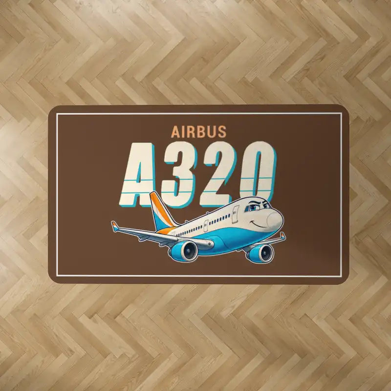 Airbus A320 - Cartoon - Rectangle Carpet - Brown