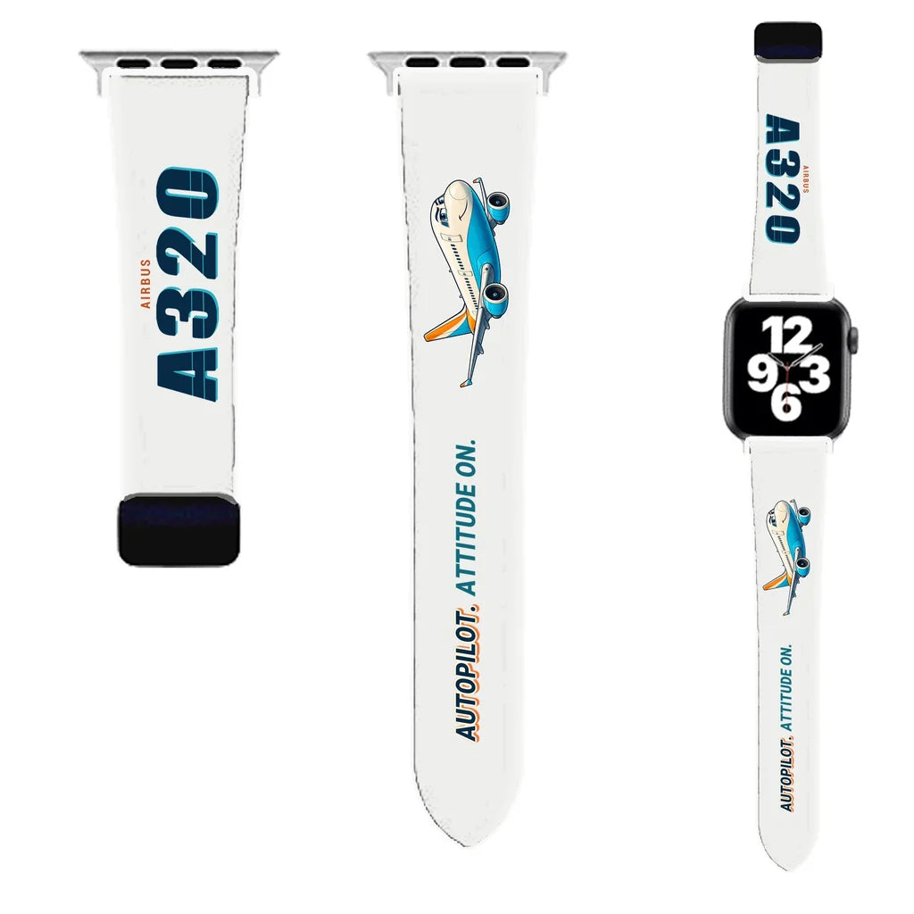Airbus A320 Apple Watch Bands - White (Magnetic Band) - Cartoon