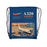 Thumbnail for Airbus A320 - Drawstring Bag - Classic - Blue