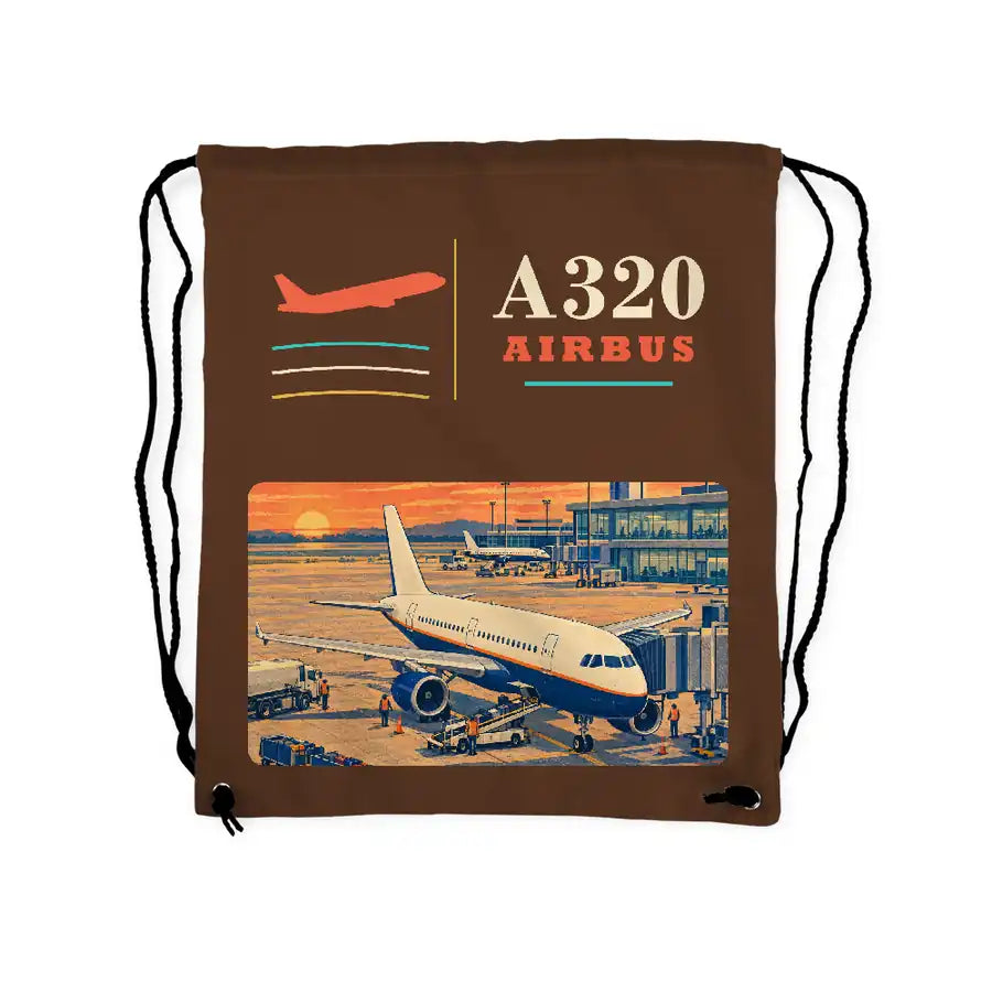 Airbus A320 - Drawstring Bag - Classic - Brown