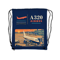 Thumbnail for Airbus A320 - Drawstring Bag - Classic - Dark Blue