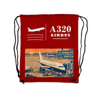 Thumbnail for Airbus A320 - Drawstring Bag - Classic - Red