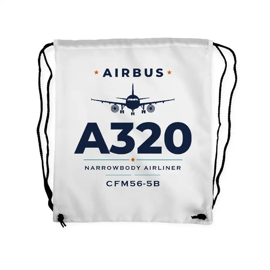 Airbus A320 - Drawstring Bag - Heritage - White