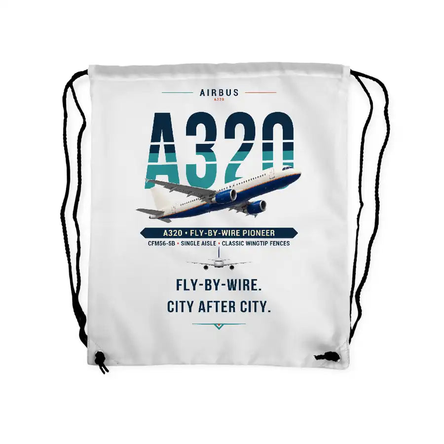 Airbus A320 - Drawstring Bag - Original - White