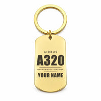 Thumbnail for Airbus A320 - Key Chain - Tag + Name - Gold