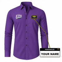 Thumbnail for Airbus A320 - Long Sleeve Shirt - Original - Purple + NAME