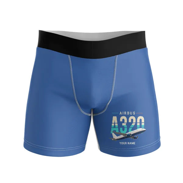 Airbus A320 - Men Boxers - Original + Name - Blue