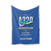 Thumbnail for Airbus A320 - Original + Name - Blanket - Blue