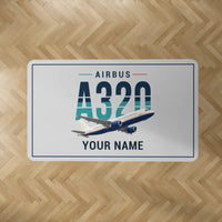 Thumbnail for Airbus A320 - Original + Name - Rectangle Carpet - Light Gray