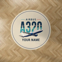 Thumbnail for Airbus A320 - Original + Name - Round Carpet - Beige