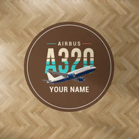 Thumbnail for Airbus A320 - Original + Name - Round Carpet - Brown