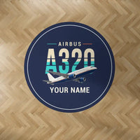 Thumbnail for Airbus A320 - Original + Name - Round Carpet - Dark Blue
