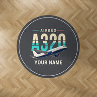 Thumbnail for Airbus A320 - Original + Name - Round Carpet - Dark Gray