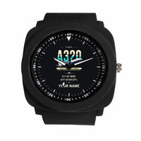 Thumbnail for Airbus A320 - Original + Name - Rubber Strap - Black