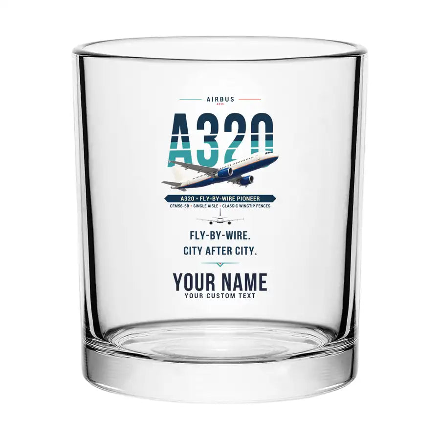 Airbus A320 - Original + Name - Special Whiskey Glass
