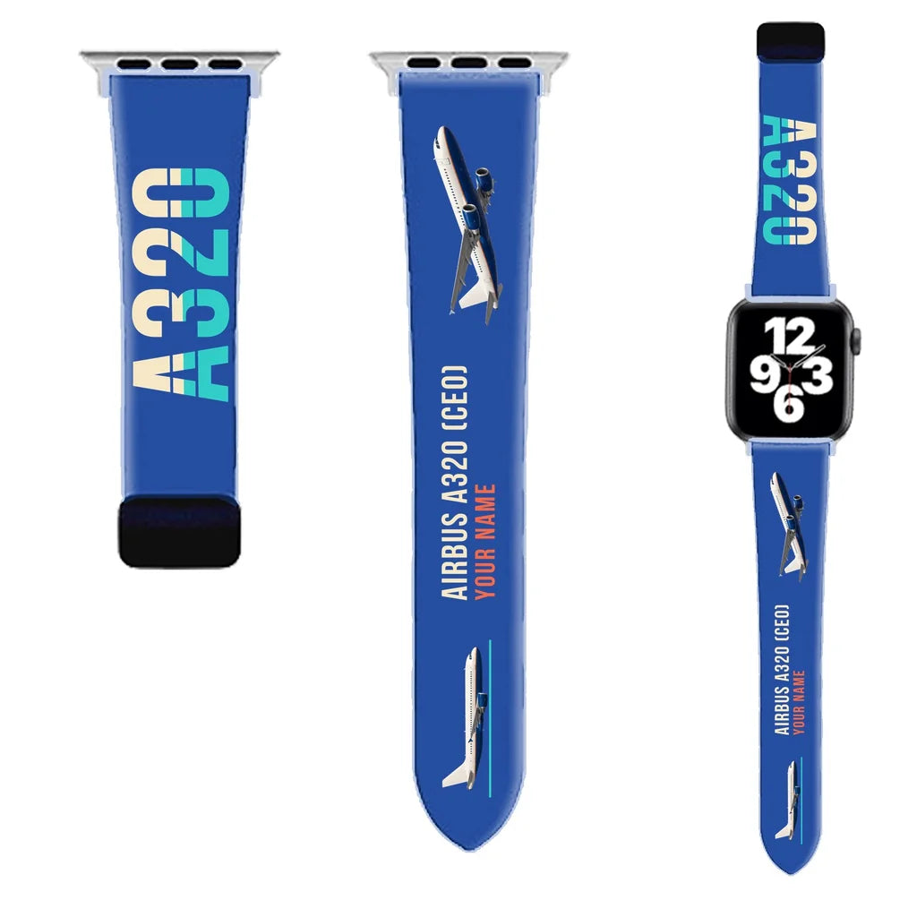 Airbus A320 Apple Watch Bands - Blue (Magnetic Band) - Original + Name