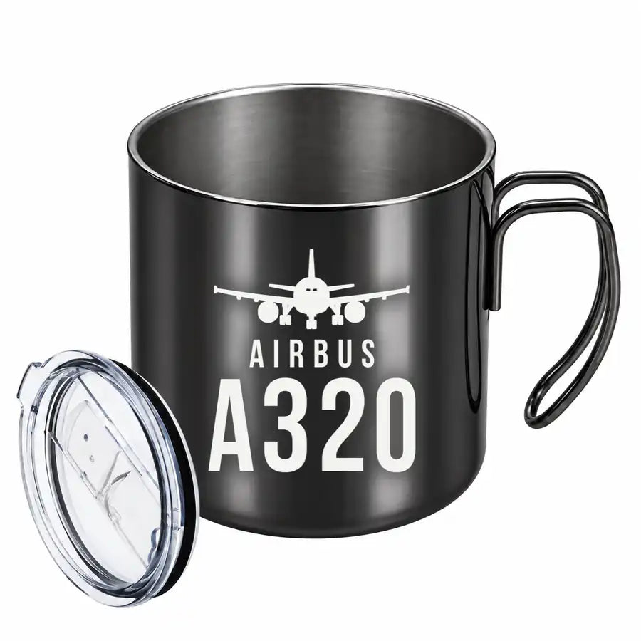 Airbus A320 - Portable Mug - Heritage - Black