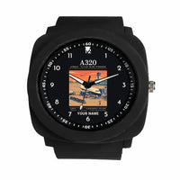 Thumbnail for Airbus A320 - Poster + Name - Rubber Strap - Black