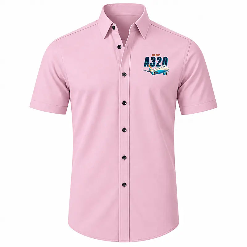 Airbus A320 - Short Sleeve Shirt - Cartoon - Pink